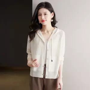 얇은 쿨링 카디건 아우터 봄여름 상의 후드 여사친 니트 캐주얼 CH1