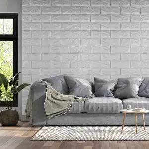 접착식 폼블럭 단열 벽지 10개 실버그레이