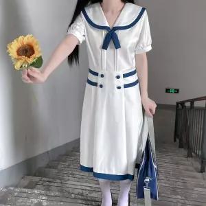 블루라인 화이트 그리스 마린 세라복 프레피룩 롱원피 dFL6+8LNY