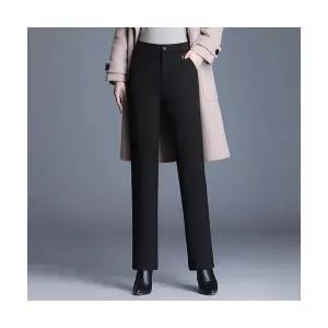 여사친 바지 정장 기모 슬림핏 스트레이트팬츠 하이웨스트 카고 추동 스모크 9부 원템3
