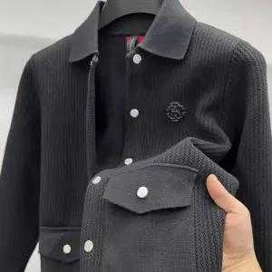 남자 니트 가을 캐주얼 카디건 칼라 버튼 칼라넥 포켓 기본 원픽3