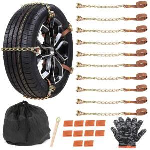 자동차용 SCITOO 스노우 체인, 픽업 트럭 SUV RV용 10팩 타이어 조절 가능한 미끄럼 방지 긴급 자동차 195-275mm에 적합