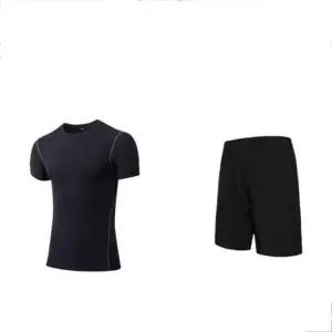 남자 여름 쫀쫀한 트레이닝 헬스복 반팔 반바지 세트