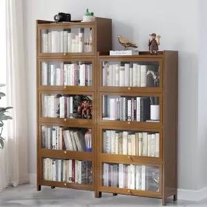 원목 문달린 책장 서재 책꽂이 여닫이 수납장 유리문