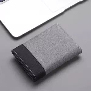 지갑 심플한 반지갑 남성 캔버스 빈티지 캐쥬얼 학생 방진패드 진동방지 고주파진동