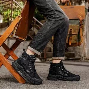 남성 투박한 아웃솔 하이탑 스트릿 무드 워커 볼드밑창 유니크 부츠 남성워커 데일리워커