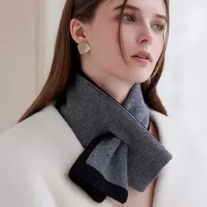 직장인 오피스 룩 겨울 짧은 양면 투톤 쁘띠 머플러 겨울용머플러 겨울여행머플러