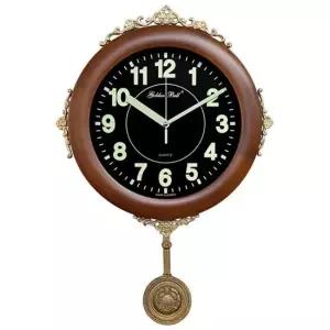 GB4414 야광무소음 원목주석 추 벽시계 월넛 제조한국 무소음벽시계 인테리어벽시계