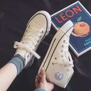 여성 키높이 하이탑 캔버스 운동화 데일리 스니커즈 빈티지운동화 스트릿룩