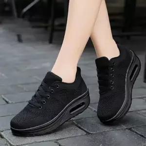 여성 블랙 통굽 운동화 스니커즈 캐주얼 데일리 여자운동화 키높이운동화 단화 플랫슈즈