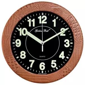 GB4603 야광 무소음 가죽 벽시계 31cm 브라운 국산 무소음벽시계 야광벽시계 무소음야광