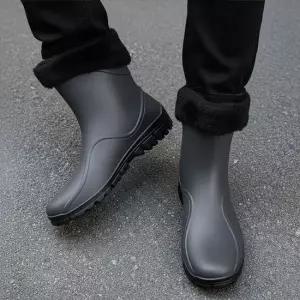 매트방수 퍼안감 미들숏 윈터레인부츠 남녀공용 방한부츠 방수부츠 겨울레인부츠