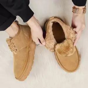 남성 따뜻한 퍼안감 누벅 윈터 방한 데일리화 퍼안감 기모신발 누벅슈즈 방한부츠