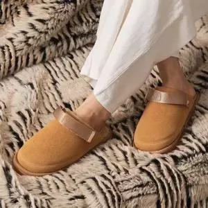 여성 따뜻한 퍼안감 스트랩 포근 겨울 털슬리퍼 퍼슬리퍼 방한슬리퍼 스트랩슬리퍼