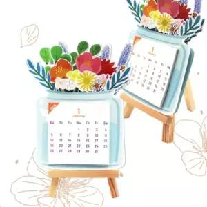 DIY 플라워 미니 이젤 캘린더 달력 만들기 키트 5인 이젤달력 이젤거치대 미술이젤