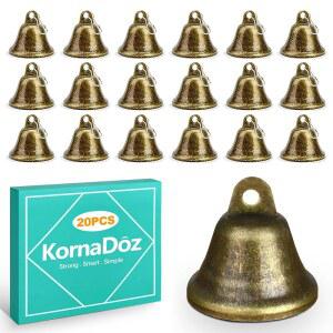 코나도스 20 PCS 소형 황동 징글벨 클립온 디자인 도그 목걸이용 빈티지 브론즈 톤 펫 참 크리스마스 트리 장식 홀리데이 크리에이션 웨딩 파티