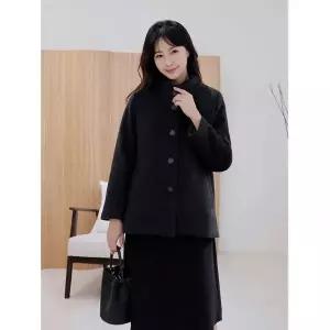 드리다 여성 울 빅사이즈 누빔 하프 코트 자켓 아우터 50-60대 중년여성 엄마옷 하객 상견례 모임