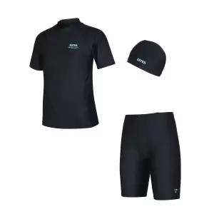 매장정품 ZETES 남아 스플래쉬 블랙 생존수영 실내수영복 래쉬가드 세트 B1O581