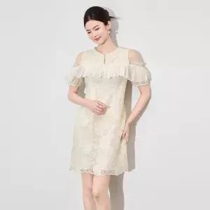 원피스 여성 자수 오간자 프렌치 스팽글 OP1