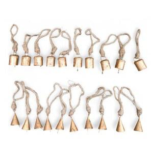 공예용 벨 20개 세트 크리스마스 작은 브라스 빈티지 소박한 차임벨 징글벨 트리 공예 장식 걸이 썰매 소음 제작자 마녀