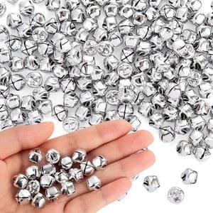 YGAOHF 작은 징글벨 1/2인치 은색 공예품 대량 크리스마스 파티 장식을 위한 큰 소리가 나는 공예품을 벨 DIY