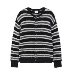 매장정품[브랜드명]OY HAIRY STRIPE KNIT CARDIGAN - BLACKOYBEF1TO010BK102636