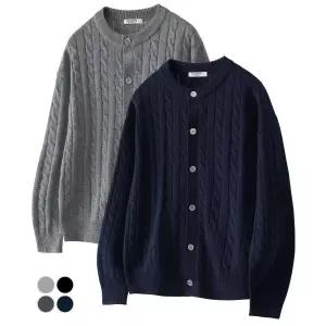 매장정품[브랜드명]언탭트 스튜디오 UNTAPPED STUDIO 오버핏 케이블 라운드 니트 가디건 4ColorMUN04710127