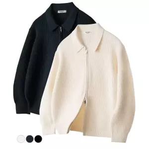 매장정품[브랜드명]언탭트 스튜디오 UNTAPPED STUDIO 워셔블 비스코스 오버핏 2WAY 카라 니트 하찌 가디건