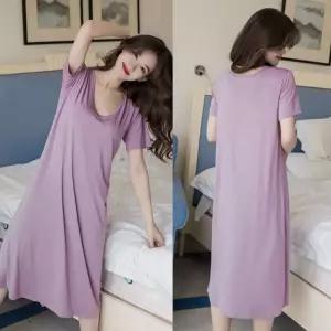 캡내장 노브라 원피스 모달 홈웨어 라운지웨어 실내복 nYn7+7hHX