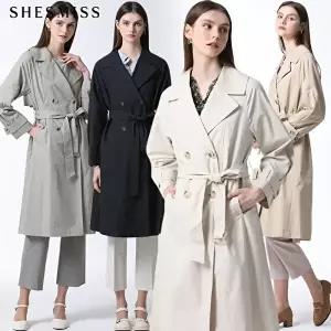 [쉬즈미스][쉬즈미스(SHESMISS)] 와이드 카라 더블버튼 트렌치코트