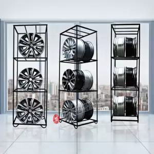 휠 진열장 타이어 랙 매장용 적재 타이어휠 전시 튜닝샵