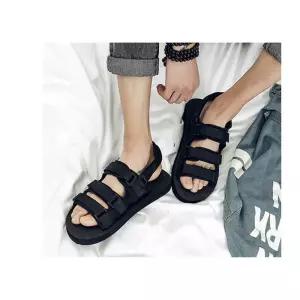 여자여름샌들 1P 찍찍이 커플 블랙 여성 스트랩 샌달 Jtu9+9obO