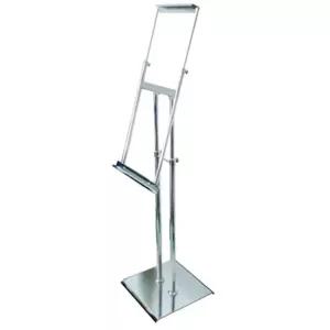 크롬전시판 판넬이젤 경사조절 은색 스탠딩광고판 사각철판