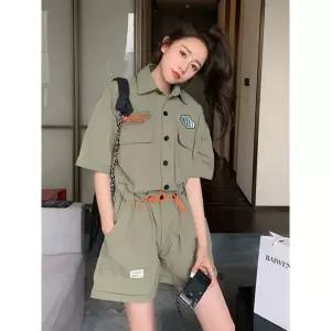 스타일리시 여성 점프수트 여름 오버핏 빅사이즈 멜빵 점프슈트