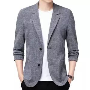 남성 린넨 자켓 여름 재킷 정장 얇은 탑 캐주얼 중년 작은