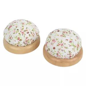 소잉 바늘꽂이 우드 핀쿠션 플라워 패턴 시침핀꽂이 수예 바느질 부자재