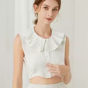 페이크 넥케이프 쉬폰 플리츠 카라 러블리 이너셔츠 RrG8+9aLL