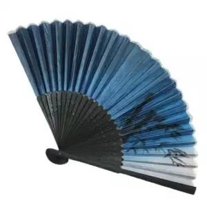 대나무 부채 접이식 선물 네이비