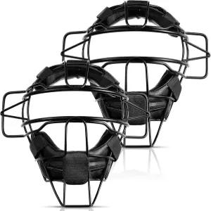 디킨 2피스 마스크 경량 심판 소프트볼 성인 청소년 가드용 중공 야구 수비수 블랙 16온스