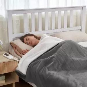 온열 담요 전기 풀사이즈 84 x72 고속 난방 12시간 자동 꺼짐 및 6가지 설정 과열 방지 아늑한 부드러운