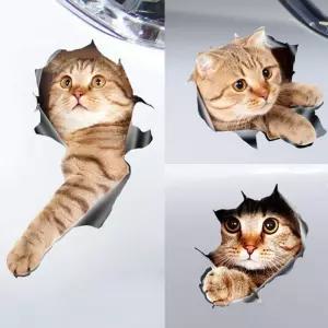 느낌상점 리얼 고양이 차 꾸미기 데코 스티커 인테리어      RAM
