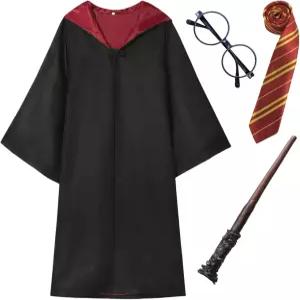 청소년 및 성인을 위한 QAQ-코스플레이 마법사 의상 - 할로윈 코스프레 테마 파티를 액세서리가 포함된