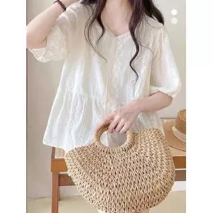 [키리앙] 메이즈 퓨어 A라인 코튼 블라우스