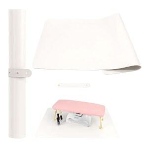 접이식 네일 아트 테이블 매트, 매니큐어용 방수 가죽 책상 테크 홈용 미끄럼 방지 보호 패드, 휴대용 및 간편한 청소 흰색, 60x30cm 핸드레스트 쿠션 미포함