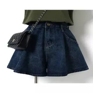 데님 치마바지 청치마 빅사이즈 데미지 스타일