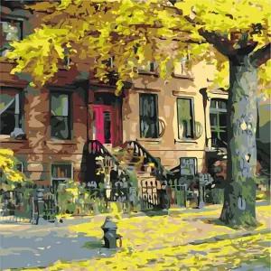 아이윙스 피포페인팅 MS7745 가을정취 은행나무 40x50 DIY명화그리기 유화수채화그리기