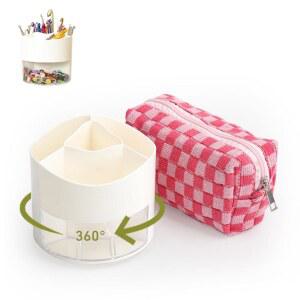 요잡 크로셰 케이스 & 가방 콤보, 공예 테이블용 360 회전 홀더, 이동 중 프로젝트 정리 추가