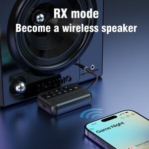 블루투스 5.4 오디오 송수신기 Aptx AAC SBC HD LL 저지연 3.5mm AUX RCA 잭 무선 어댑터 차량용 TV PC용