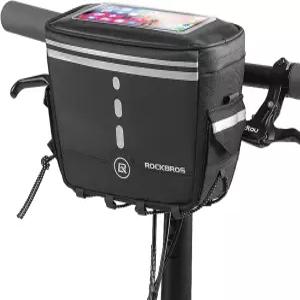 록브로스 자전거 핸들바 백 TPU 터치스크린이 자전거용 파우치 산악 수납 스쿠터 전면 전기 3L 장착된 및