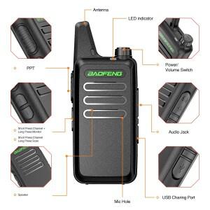 2STUKS 미니 워키 BF-T20 휴대용 양방향 라디오 Opladen VOX Voor UHF 400-470MHZ Lange afstand Communica